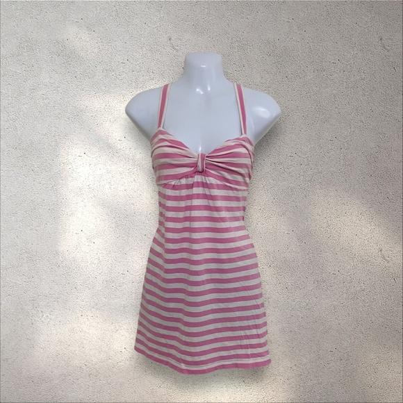 Early 2000s VS PINK Pink & White Striped "Love Pink" Babydoll Dress - Picture 6 of 10